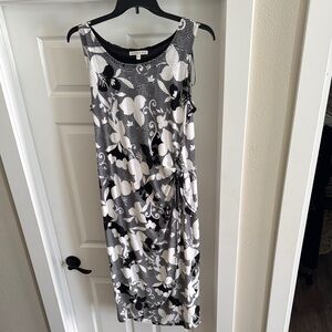 Robbie Bee Black and White Sheath Midi Dress